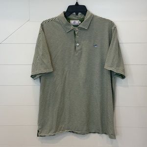 Southern Tide XL Green Striped Short Sleeve Men's Polo Shirt